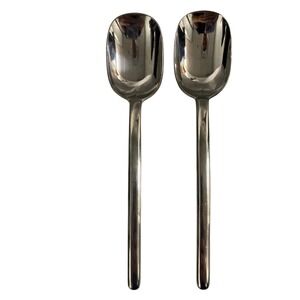 Mikasa ZENA Japan Soup Spoons Glossy 18/8 Stainless Steel  7-5/8"‎ set of 2
